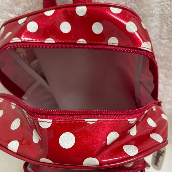 Cute Disney Minnie Mouse Shiny, Metalic Red Vinyl Kids Backpack - Picture 6 of 9